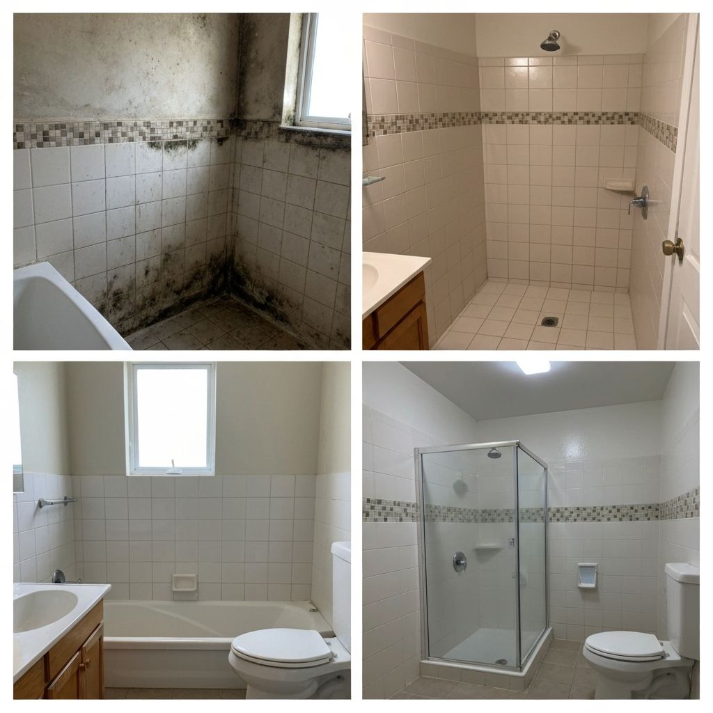 욕실 청소 전후